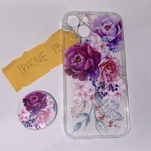 TRANSPARENT IPHONE 13 Phone case with popsocket